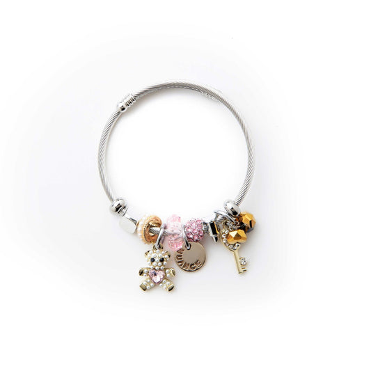 Bear & Key Charm Bracelet