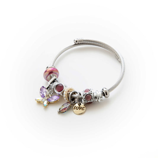 Butterfly & Love Charm Bracelet