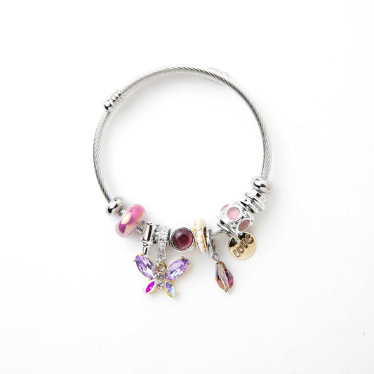 Butterfly & Love Charm Bracelet