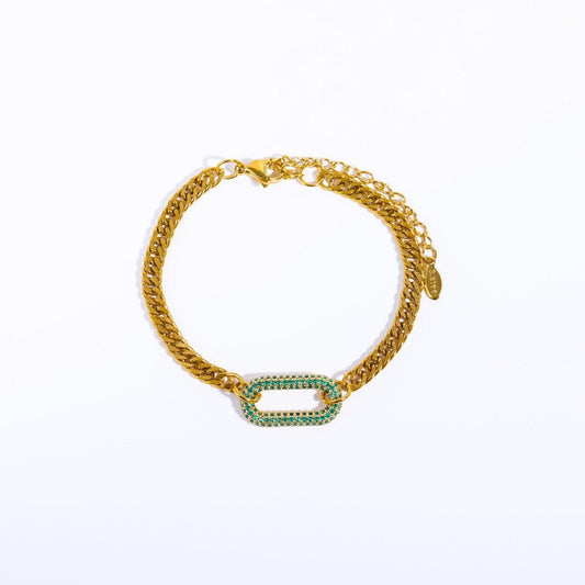 Gold Vienna Bracelet (Emerald)