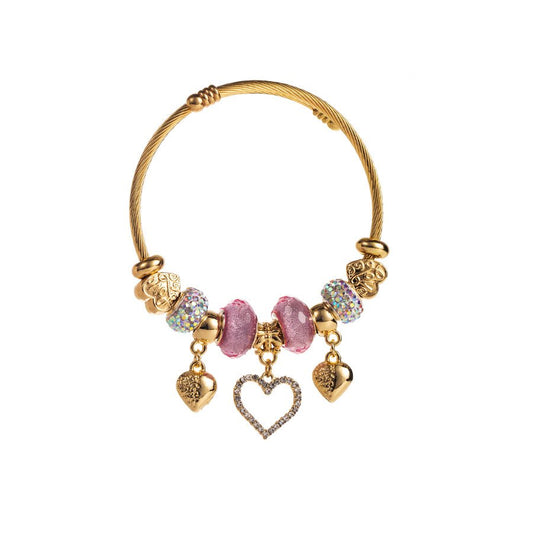 Golden Moments Heart Charm Bracelet