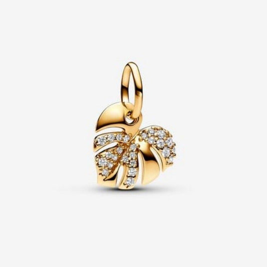 Golden Zircon Heart Charm