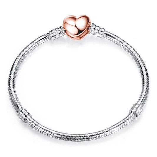 Heart Clasp Snake Chain Bracelet