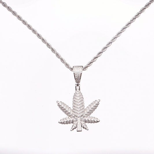 Iced Maple Leaf Pendant