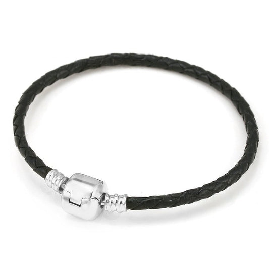 Moments Black Leather Bracelet