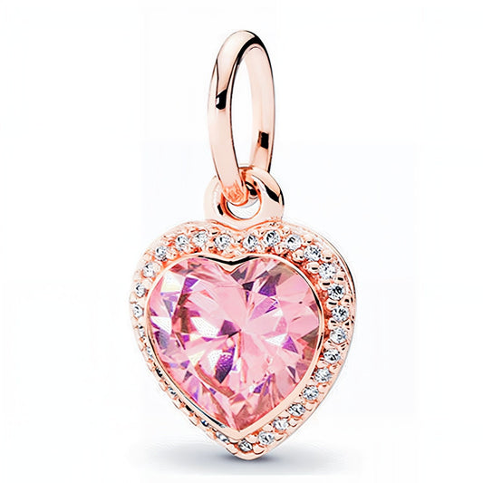 Pink Heart Dangle Charm