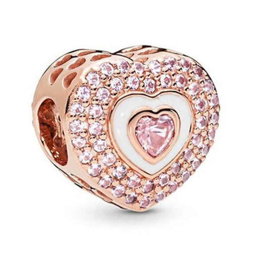 Rose Gold Heart Charm