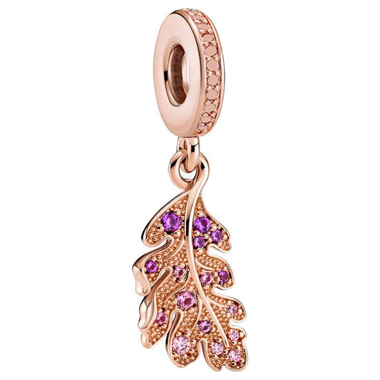 Rose Gold Leaf Charm