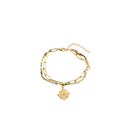 Sage Green Evil Eye Bracelet