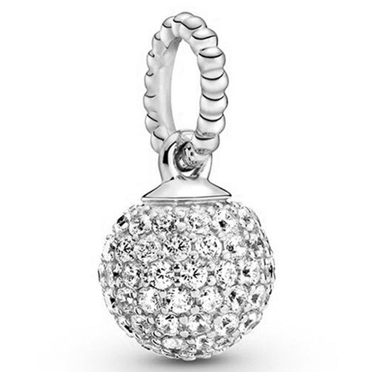 Silver Zircon Globe Charm