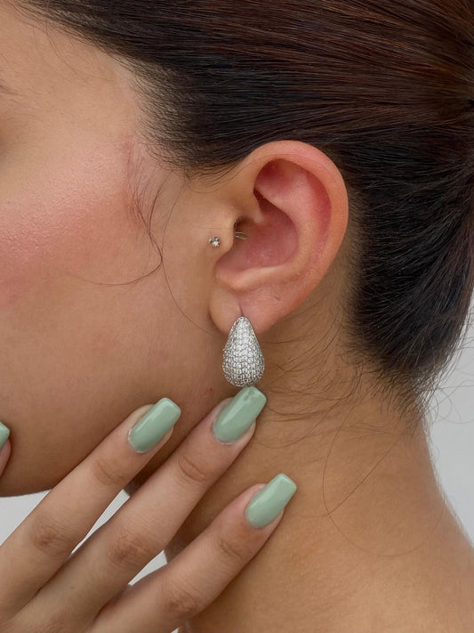 White Zircon Drop Earrings