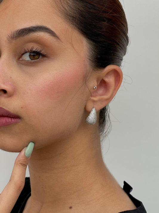 White Zircon Drop Earrings