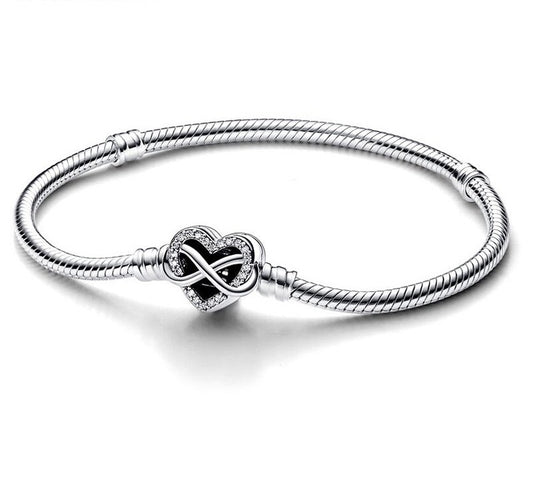 Zircon Heart Snake Chain Bracelet