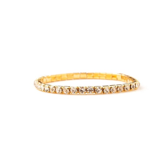 Elastic Gold Tennis Bracelet - 1