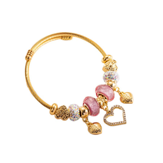 Golden Moments Heart Charm Bracelet