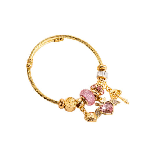 Heart & Key Charm Bracelet
