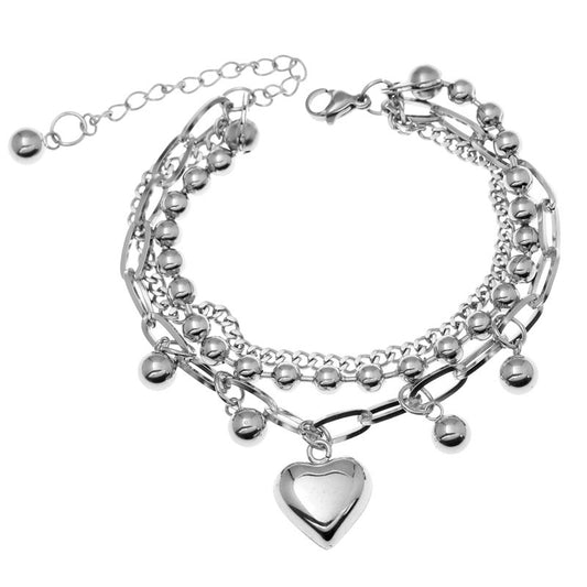Silver Hearts Charm Bracelet