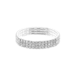 Elastic Triple Row Tennis Bracelet - Silver