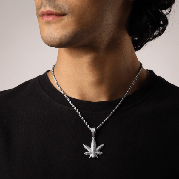 Iced Maple Leaf Pendant